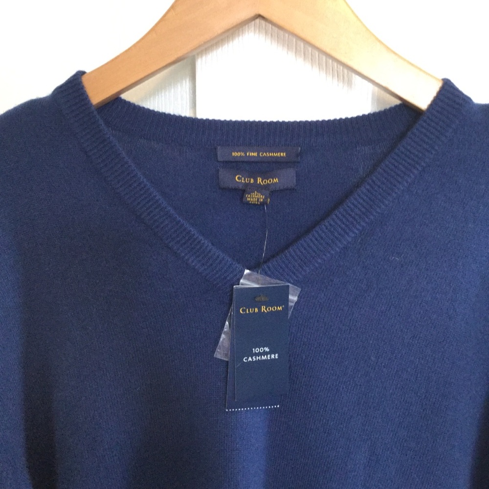 Club Room *NWT* Cashmere V-Neck Sweater sz Large - Picture 3 of 3